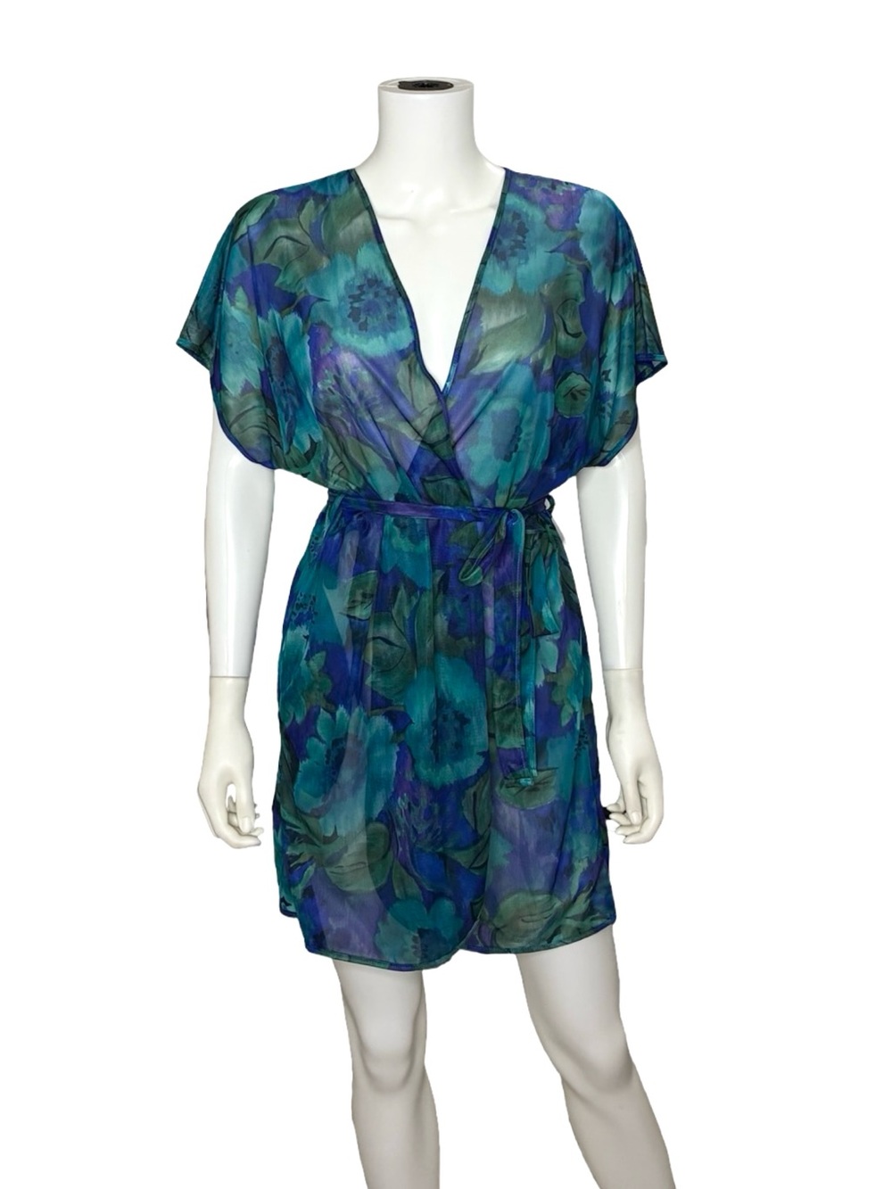 Undercover Wear Vintage Blue Floral Sheer Robe